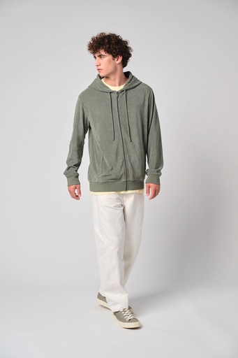 [NS419] Sweat-shirt écoresponsable en éponge zippé à capuche homme