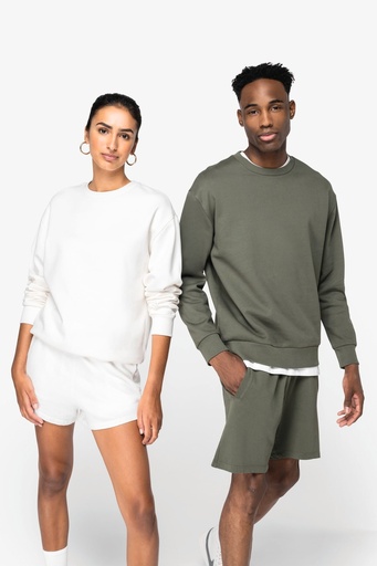 [NS435] Sweat-shirt écoresponsable à col rond à épaules tombantes molleton gratté unisexe