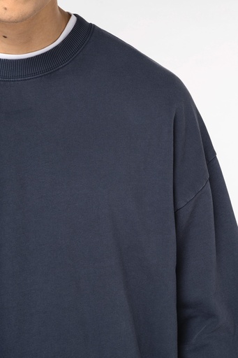[NS447] Sweat-shirt écoresponsable à col rond délavé oversize unisexe
