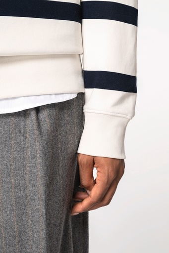 [NS450] Sweat-shirt écoresponsable à col rond à rayures et épaules tombantes unisexe