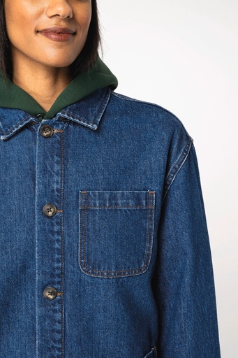 [NS614] Veste en jean écoresponsable à épaules tombantes unisexe