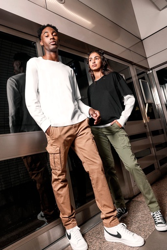[NS741] Pantalon cargo écoresponsable délavé femme