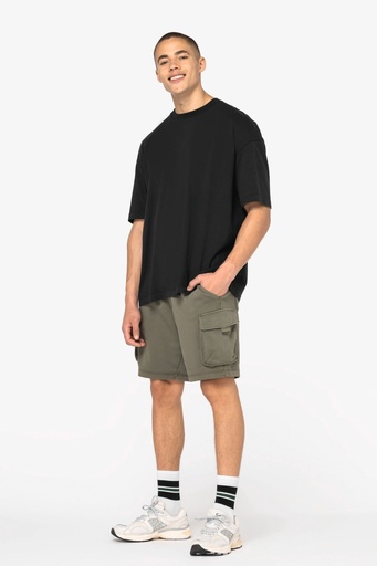 [NS717] Short cargo écoresponsable délavé French Terry homme