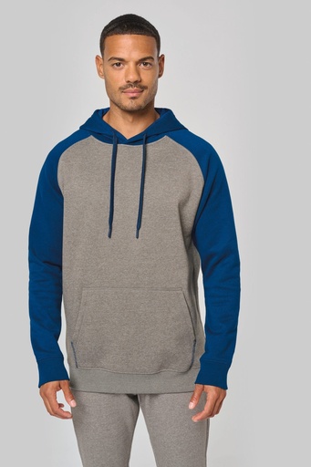[PA369] Sweat-shirt à capuche bicolore unisexe