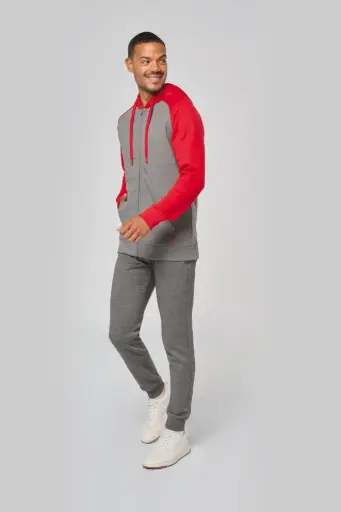 [PA380] Veste molleton zippée capuche bicolore unisexe