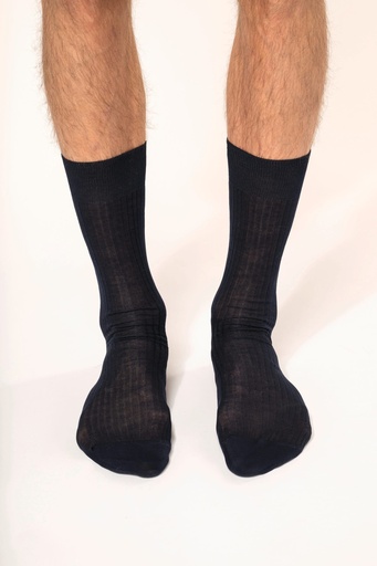 [PK801] Chaussettes coton rib 4x2 fil d'Écosse homme