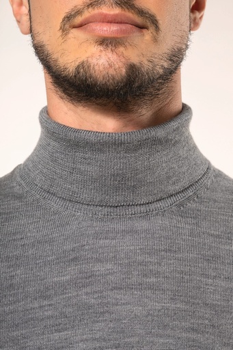 [PK912] Pull Mérinos col roulé homme