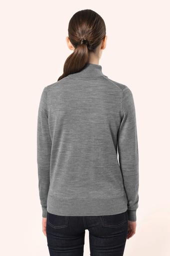 [PK913] Pull Mérinos col roulé femme