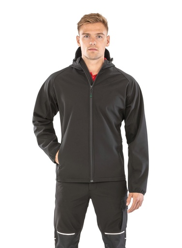 [R911M] Veste softshell recyclée 3 couches à capuche homme