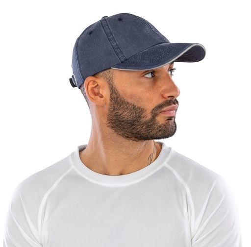 [RC054X] Casquette coton fine ligne lavé avec visière sandwich