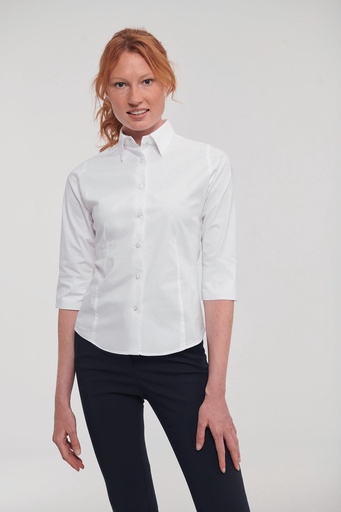 [R-946F-0] Chemise fittée femme manches 3/4