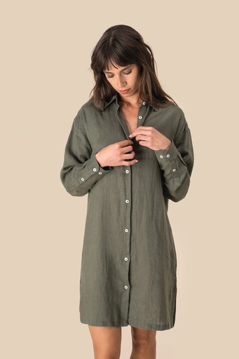 [SP5008] Robe chemise en lin femme