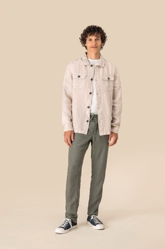 [SP516] Surchemise délavée en lin homme