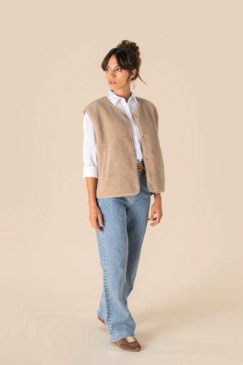 [SP604] Veste sans manches en sherpa femme