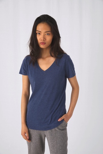 [TW058] T-shirt Triblend col V Femme