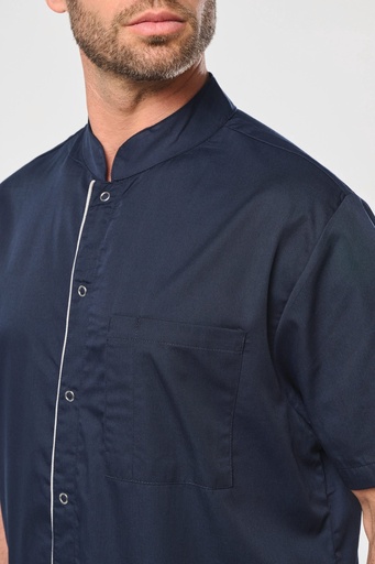[WK505] Blouse polycoton avec boutons-pression homme