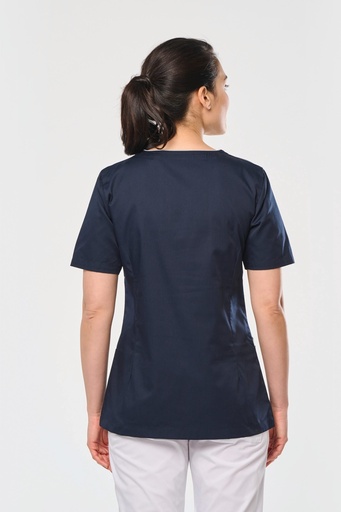 [WK506] Blouse polycoton avec boutons-pression femme