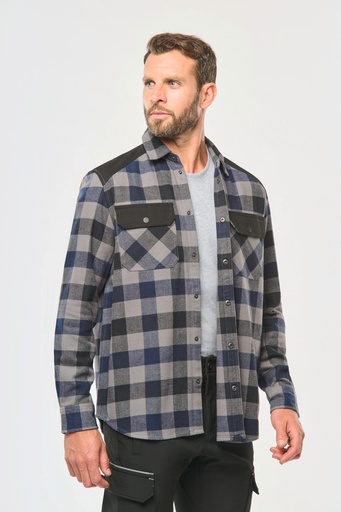 [WK520] Chemise à carreaux avec poches homme