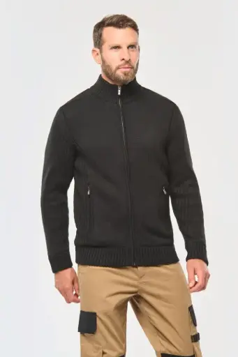 [WK959] Cardigan doublé polaire homme
