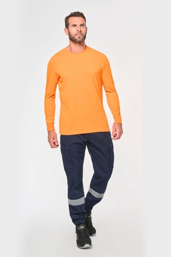 [WK712] Pantalon cargo unisexe avec bas élastiqué et bande réfléchissante