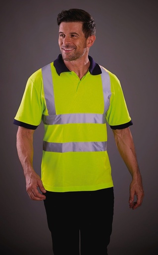 [HVJ210] Polo manches courtes haute visibilité