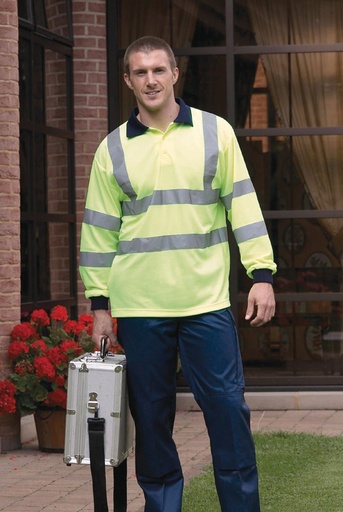 [HVJ310] Polo manches longues haute visibilité