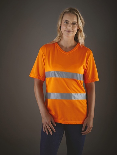 [HVJ910] T-shirt col V haute visibilité Top Cool