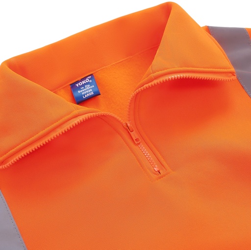 [HVK06] Sweat-shirt 1/4 zip haute visibilité