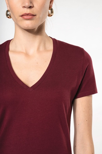 [K3029ORG] T-shirt BIO150 col V femme
