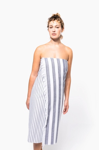 [K132_59261_59260] Fouta rayée avec franges