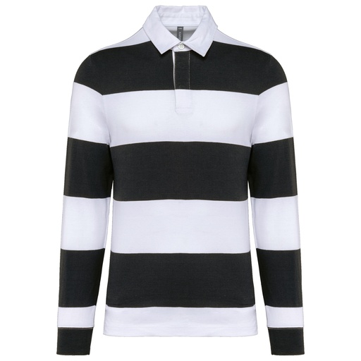 [K285] Polo rugby rayé manches longues unisexe