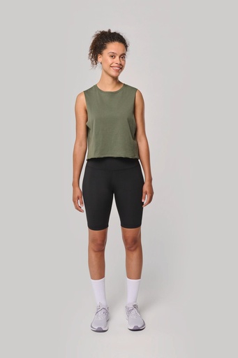 [PA499] T-shirt crop sans manches femme