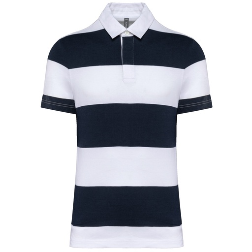 [K286] Polo rugby rayé manches courtes unisexe