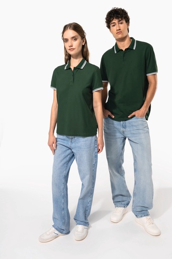 [K272] Polo homme manches courtes à liserés contrastés