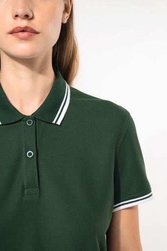 [K273] Polo femme manches courtes à liserés contrastés