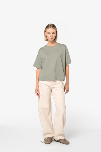 [NS349] T-shirt écoresponsable boxy à épaules tombantes femme