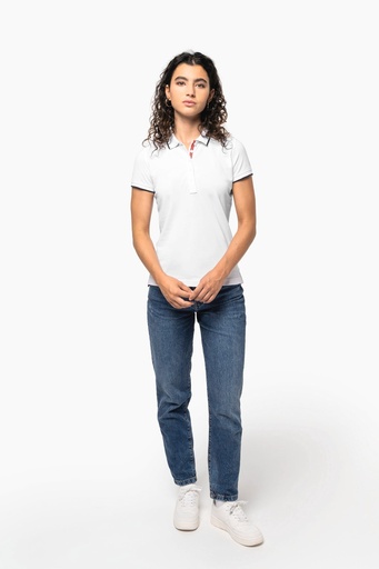 [K252] Polo maille piquée manches courtes femme