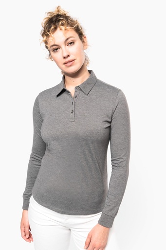 [K265] Polo jersey manches longues femme