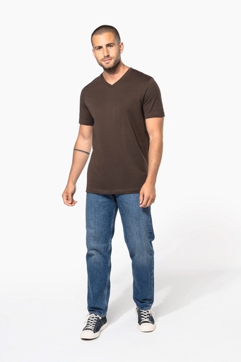 [K357] T-shirt col V manches courtes homme