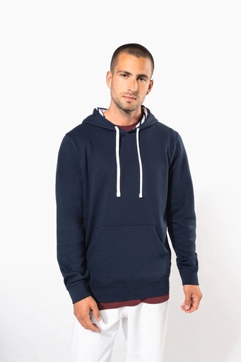 [K4013] Sweat-shirt à capuche contrastée à motifs unisexe