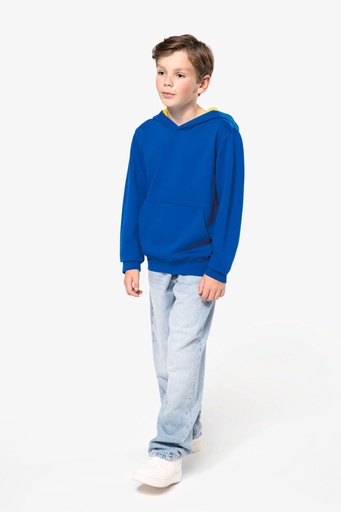 [K453] Sweat-shirt capuche contrastée enfant