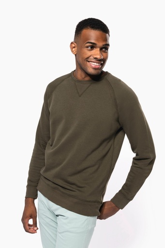 [K480] Sweat-shirt Bio col rond manches raglan homme