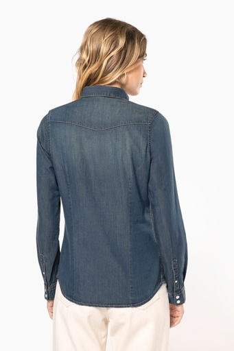 [K518] Chemise denim manches longues femme
