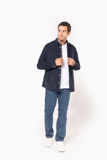 [K599] Chemise manches longues en velours homme