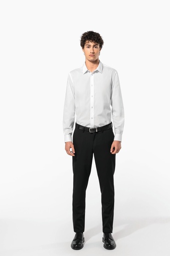 [K583] Chemise popeline polycoton sans poche entretien facile homme
