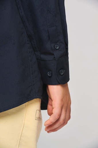 [K521] Chemise popeline manches longues enfant