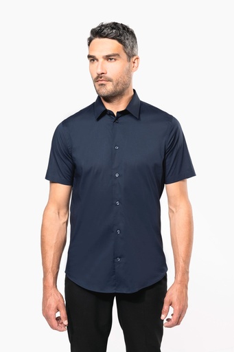 [K531] Chemise coton / élasthanne manches courtes