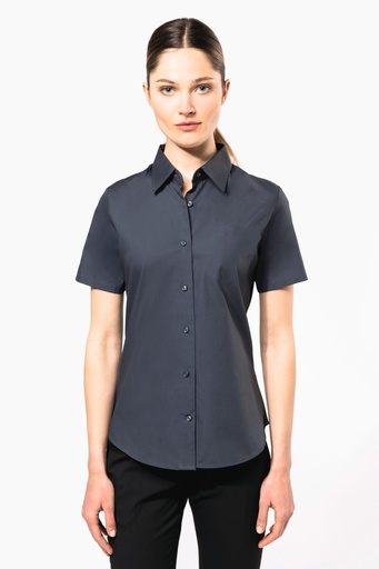 [K532] Chemise coton / élasthanne manches courtes femme