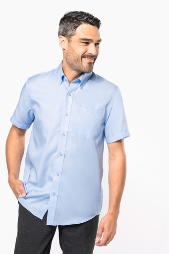 [K539] Chemise micro-sergé manches courtes sans repassage