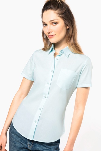 [K548] Chemise popeline polycoton manches courtes entretien facile femme
